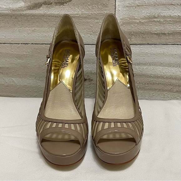 Michael Kors Molly Platform Stiletto Peep Open Toe High Heels 9 - Picture 4 of 10